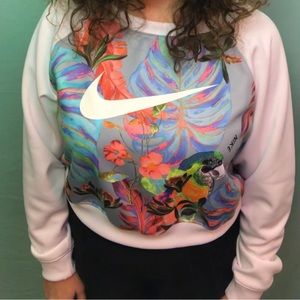 Nike tropical cropped crewneck sweatshirt